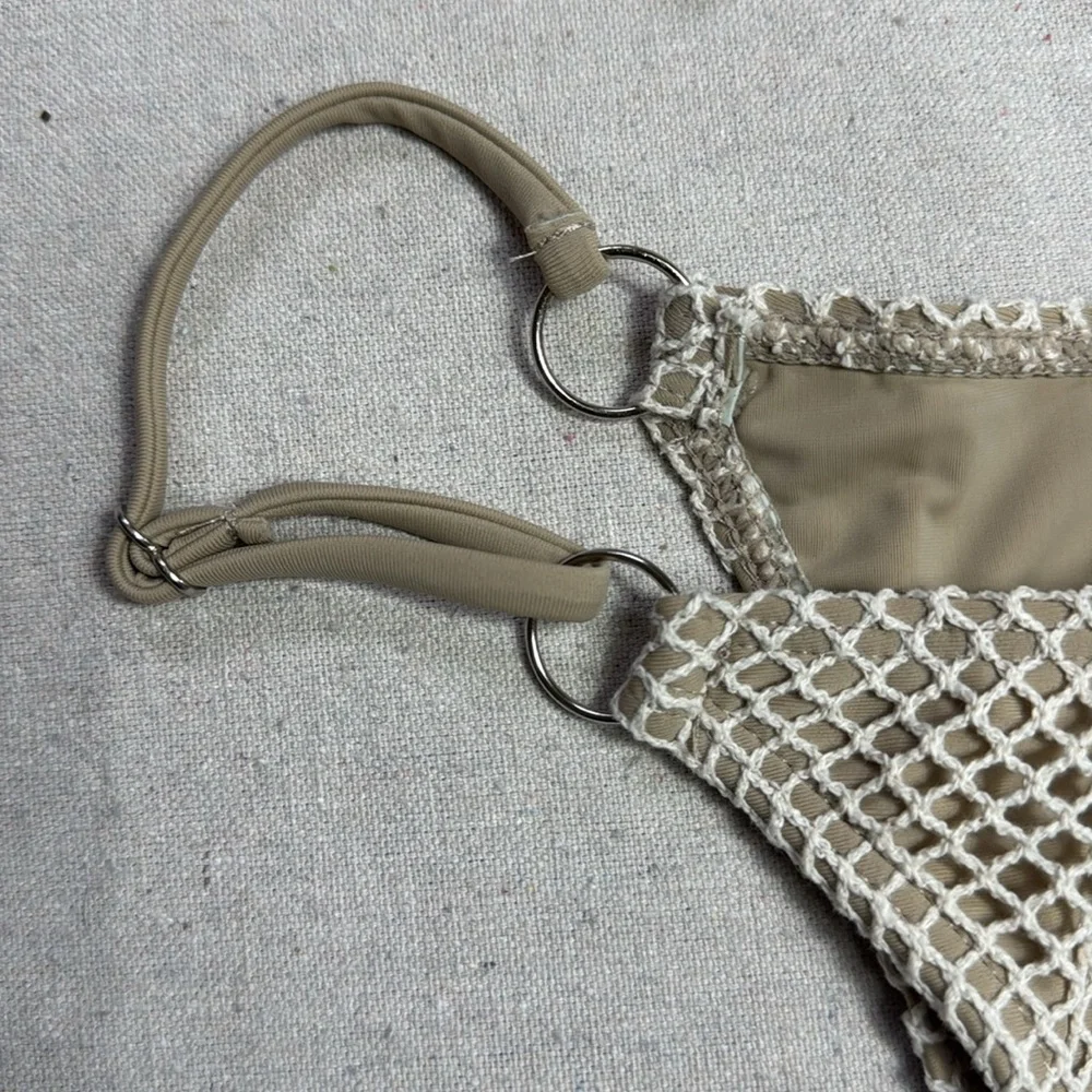 Vintage Tie Side, Brazilian Style Elegant Cream Bikini Set